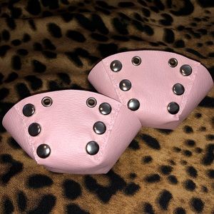 Pink Vegan Leather Roller Skate Toe Caps